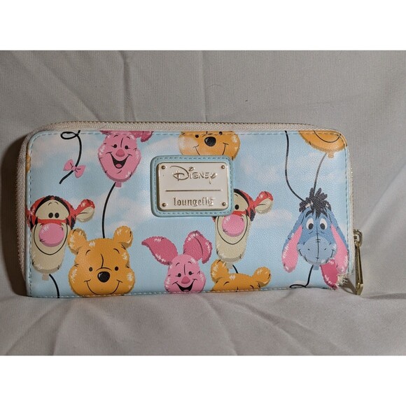 Loungefly Disney Winnie the Pooh Balloon Friends Zip Faux Leather Wallet - Picture 1 of 9